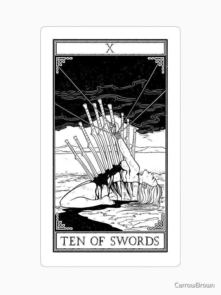 Carrow's Tarot - Ten of Swords by CarrowBrown T-Shirts, Hoodie, Sweatshirt | BlankRebels.com (Image 3)