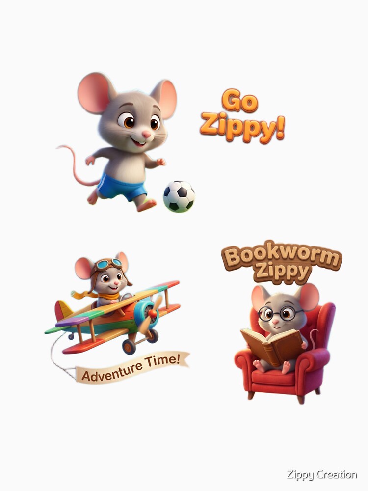 Zippy 3D Mouse Adventure Cartoon Mascot by Zippy Creation