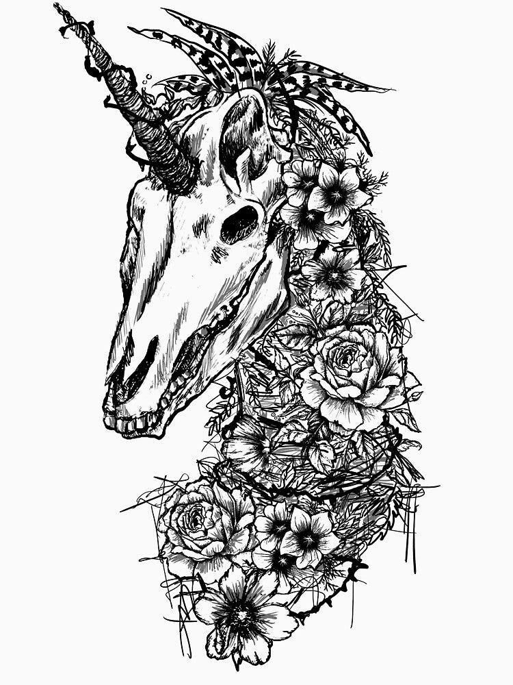 Floral Unicorn Skeleton Shirt Unicorn Goth Lovers T-Shirts, Hoodie, Sweatshirt