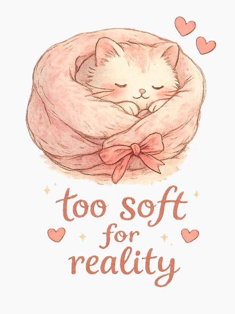 Too Soft for Reality Aesthetic Cat by StrawberryField11 T-Shirts, Hoodie, Sweatshirt | BlankRebels.com (Image 3)