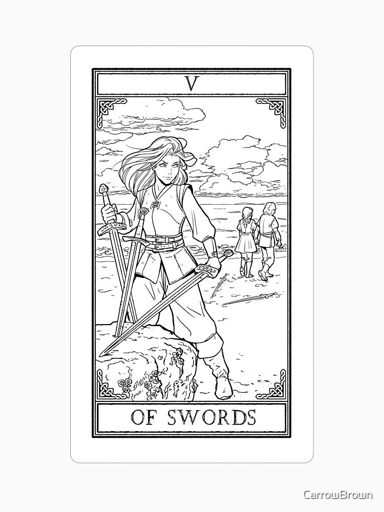 Carrow's Tarot - Five of Swords by CarrowBrown T-Shirts, Hoodie, Sweatshirt | BlankRebels.com (Image 3)