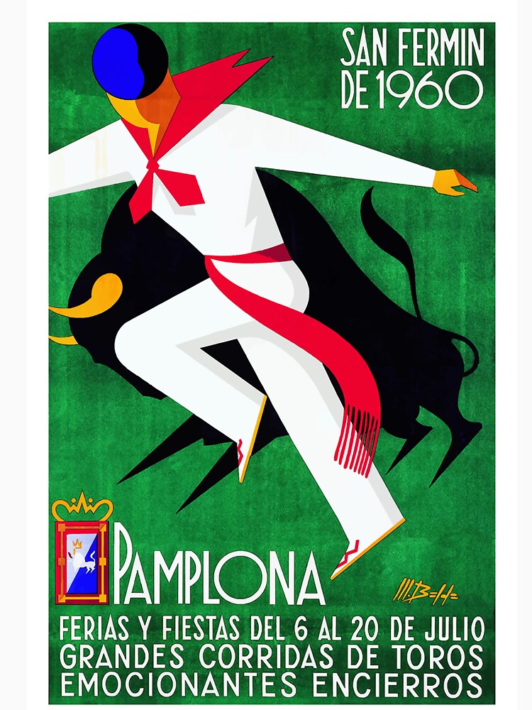 1960 Pamplona Spain Running of the Bulls Poster by retrographics