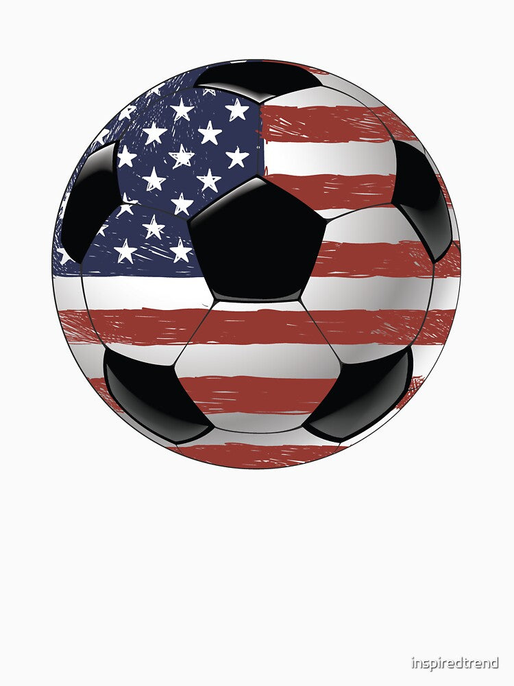 American Flag on Soccer Ball Design | Vintage Soccer Gift by inspiredtrend