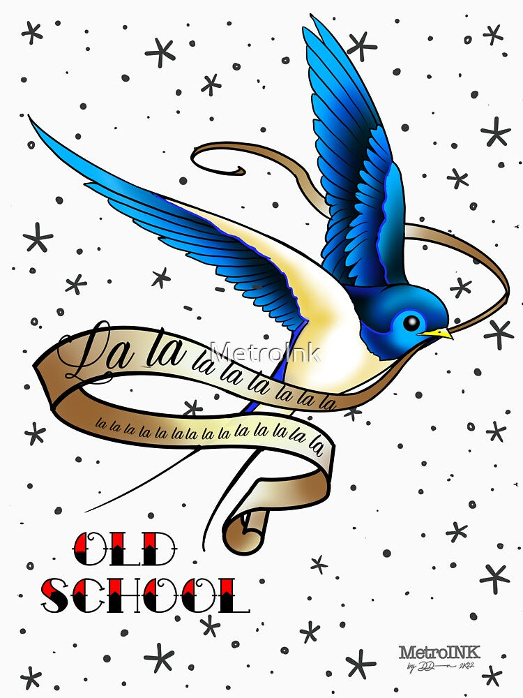 Traditional Barn Swallow Bird Tattoo by MetroInk T-Shirts, Hoodie, Sweatshirt | BlankRebels.com (Image 3)
