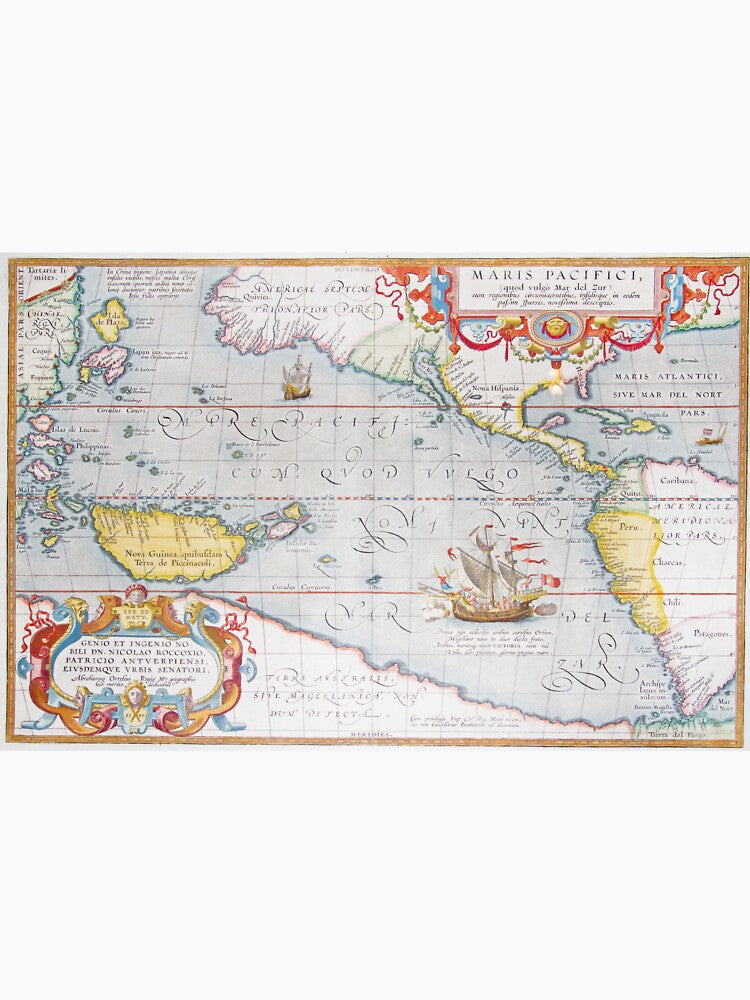 Vintage Map of The Pacific Ocean (1595) by BravuraMedia T-Shirts, Hoodie, Sweatshirt | BlankRebels.com (Image 3)