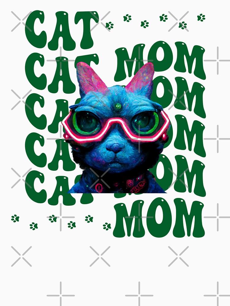 funky neon colorful cat MOM aesthetic by cocomelon168 T-Shirts, Hoodie, Sweatshirt | BlankRebels.com (Image 3)