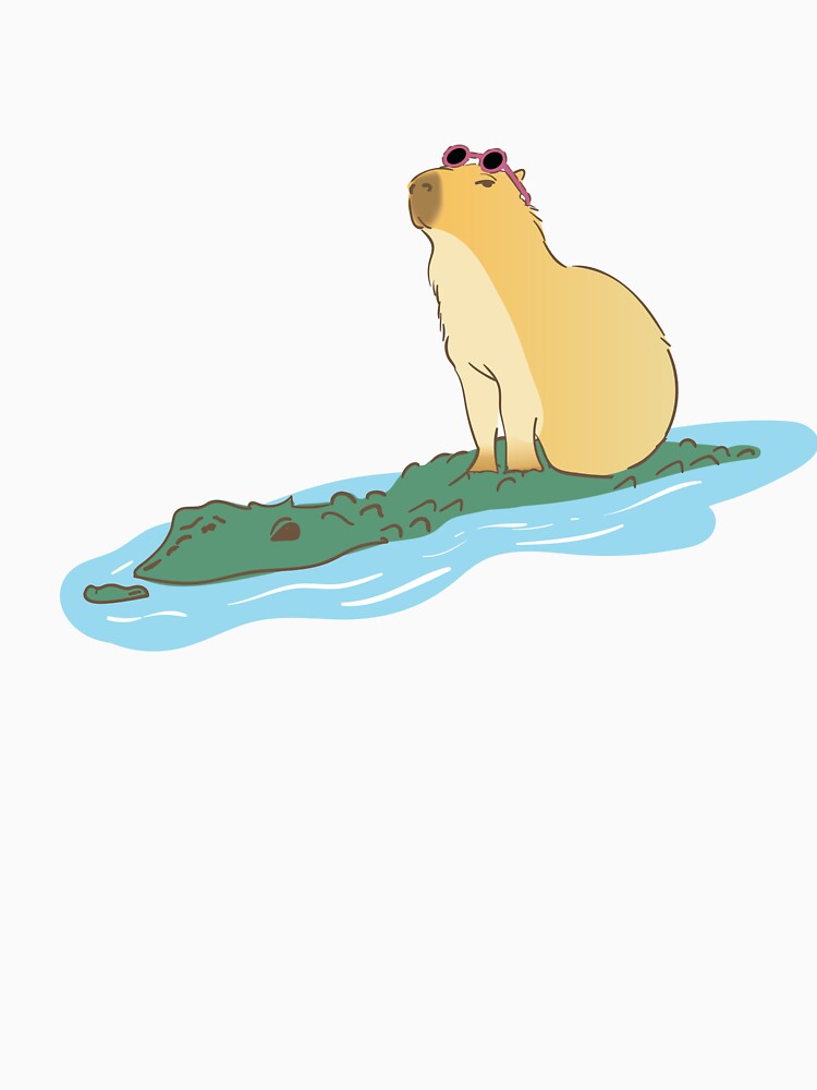 Capybara Royalty: Chillin’ on a Croc by MandarinaStudio T-Shirts, Hoodie, Sweatshirt | BlankRebels.com (Image 3)