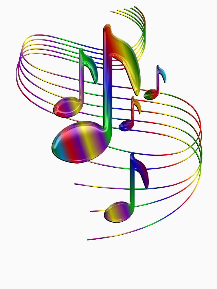 Colorful Flowing Music Notes by CoolDoodles T-Shirts, Hoodie, Sweatshirt | BlankRebels.com (Image 3)
