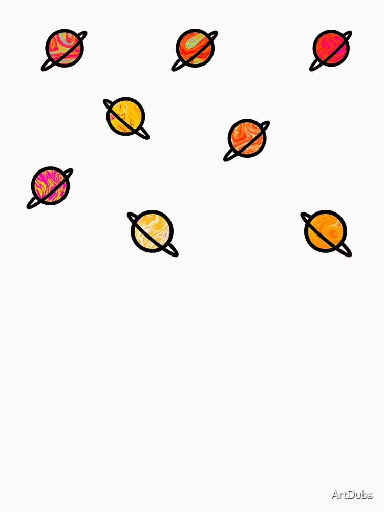 Warm color Planet stickers! by ArtDubs T-Shirts, Hoodie, Sweatshirt | BlankRebels.com (Image 3)