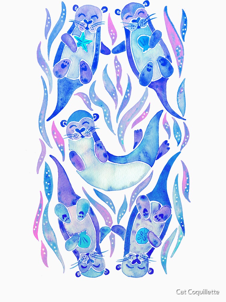 Five Otters – Indigo Ombré by Cat Coquillette T-Shirts, Hoodie, Sweatshirt | BlankRebels.com (Image 3)