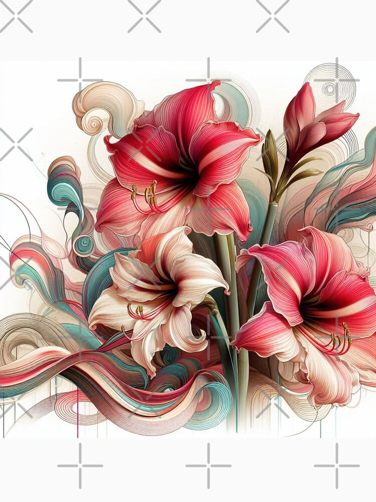 Amaryllis Flowers Art Nouveau Style by Kourtesy of King T-Shirts, Hoodie, Sweatshirt | BlankRebels.com (Image 3)