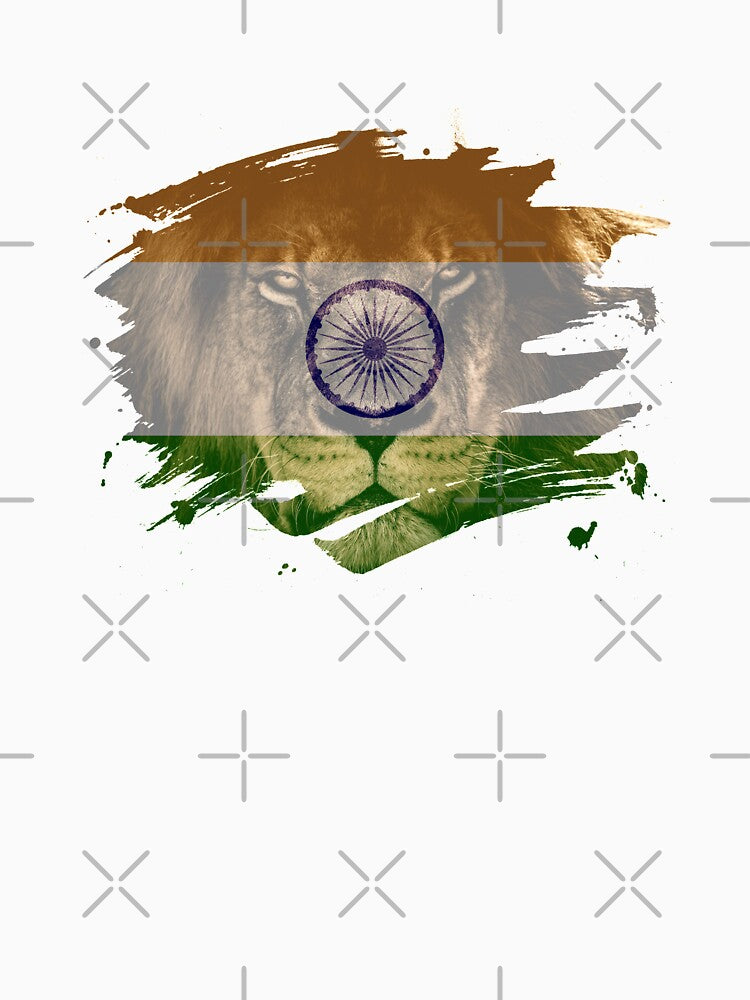 India Flag & African Lion Picture by ockshirts