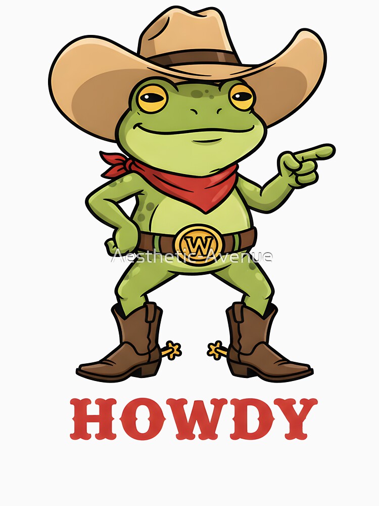 Howdy Frog Funny Cowboy Meme T-Shirts, Hoodie, Sweatshirt
