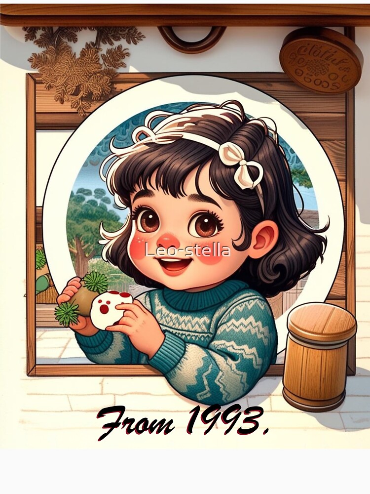 Retro Kawaii Girl Sticker – Cute Vintage Illustration (Image 3)