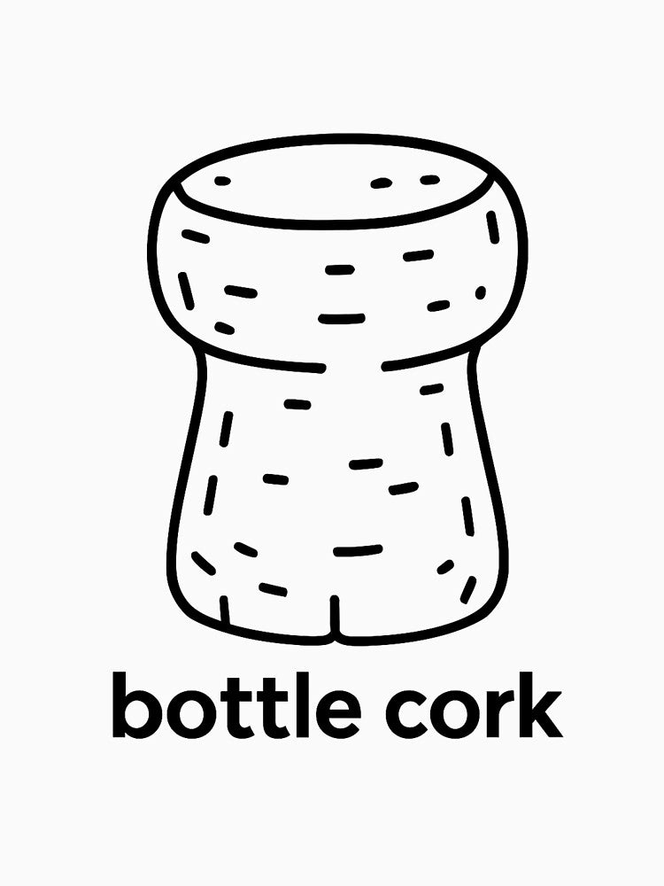 Minimal Bottle Cork – White Design for Dark T-Shirts and Hoodies by ordinarythingsart