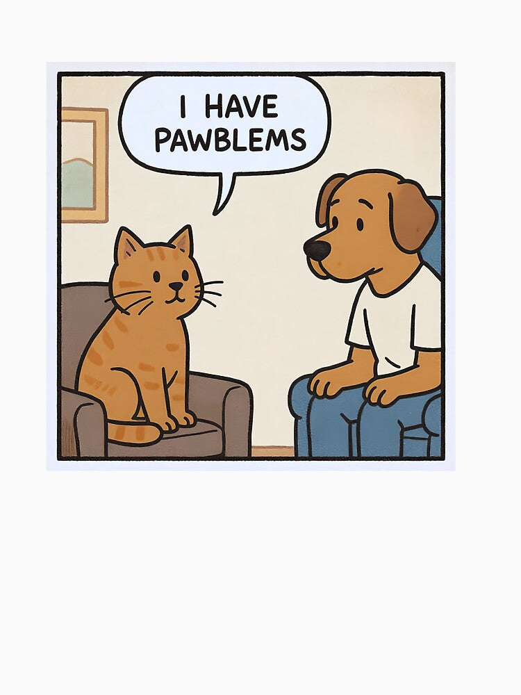Cat in Therapy Comic “I Have Pawblems” by Nin Tai T-Shirts, Hoodie, Sweatshirt | BlankRebels.com (Image 3)