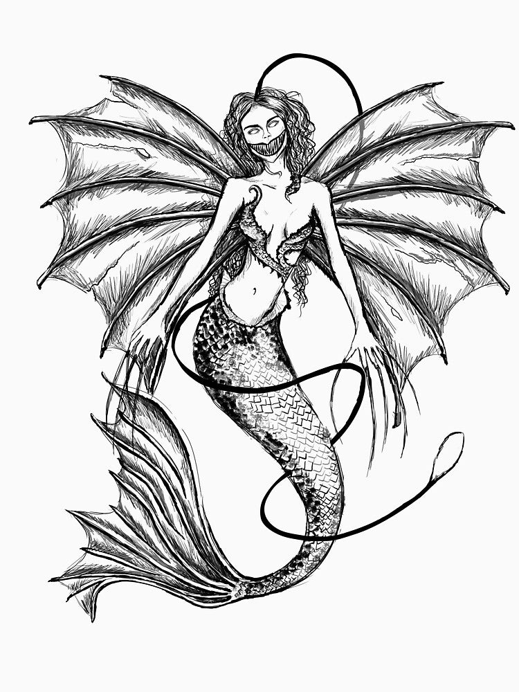 Gothic Mermaid Vampire Design by GraphicRhythm T-Shirts, Hoodie, Sweatshirt | BlankRebels.com (Image 3)