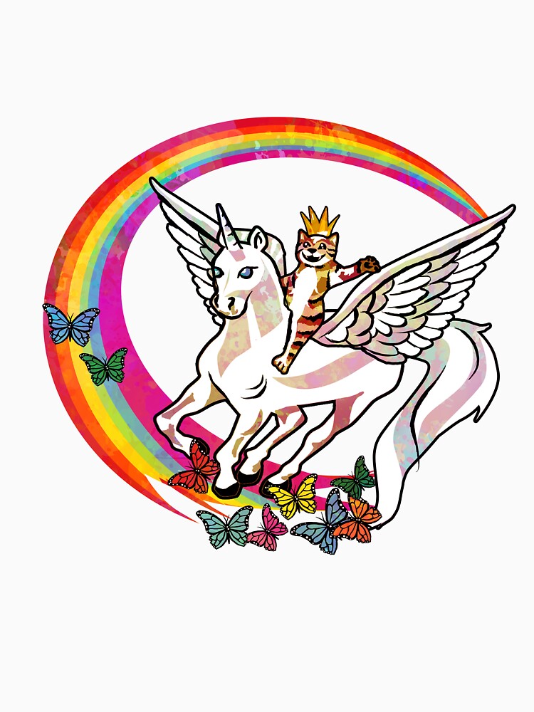 Majestic Cat Riding Unicorn Design by GraphicRhythm T-Shirts, Hoodie, Sweatshirt | BlankRebels.com (Image 3)