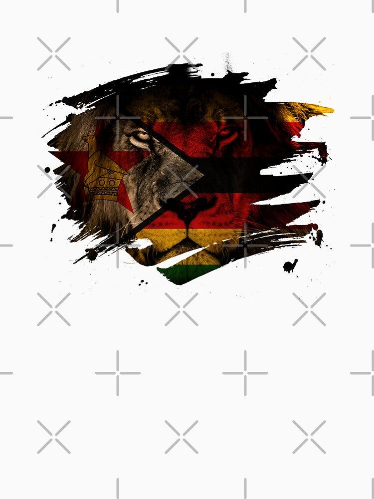 Zimbabwe Lion Flag Paint Splatter by ockshirts