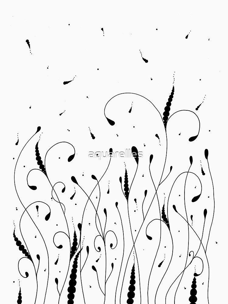 Garden of Buds Black White by Aquarelas de Maria T-Shirts, Hoodie, Sweatshirt | BlankRebels.com (Image 3)