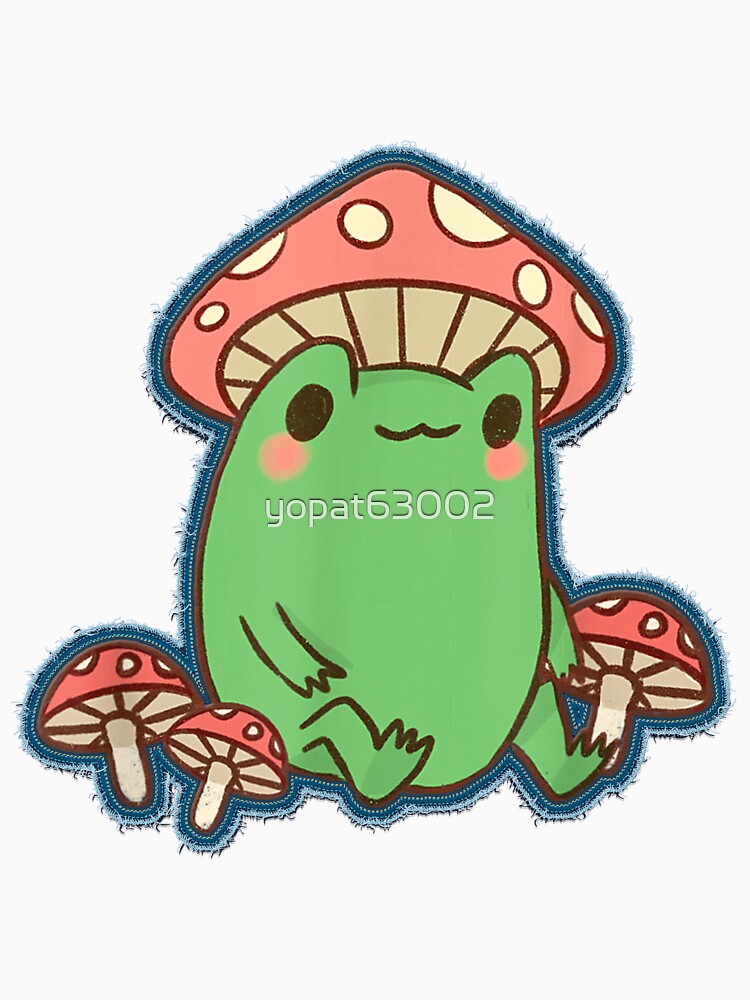 Frog with Mushroom Hat Cottagecore Aesthetic by yopat63002 T-Shirts, Hoodie, Sweatshirt | BlankRebels.com (Image 3)