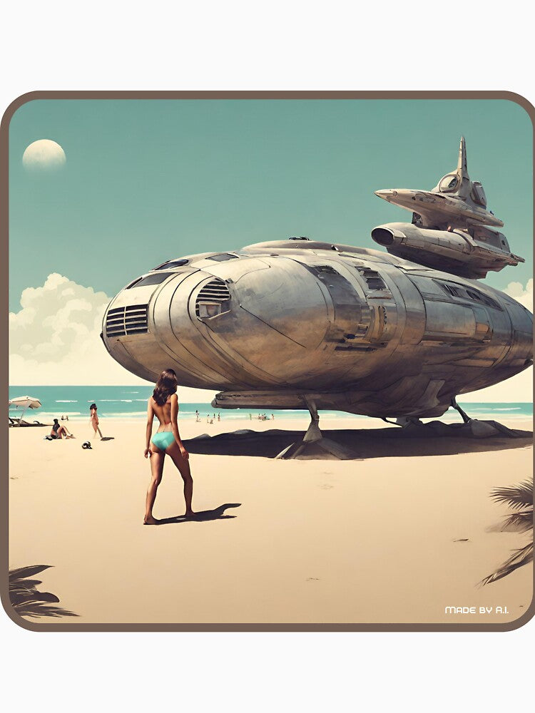 Sci fi Beach landing by Funktastic Designs T-Shirts, Hoodie, Sweatshirt | BlankRebels.com (Image 3)