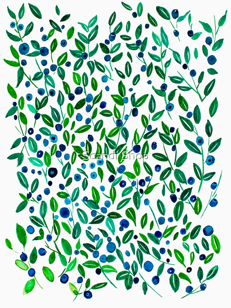 Watercolor blueberries by Scandi Shop