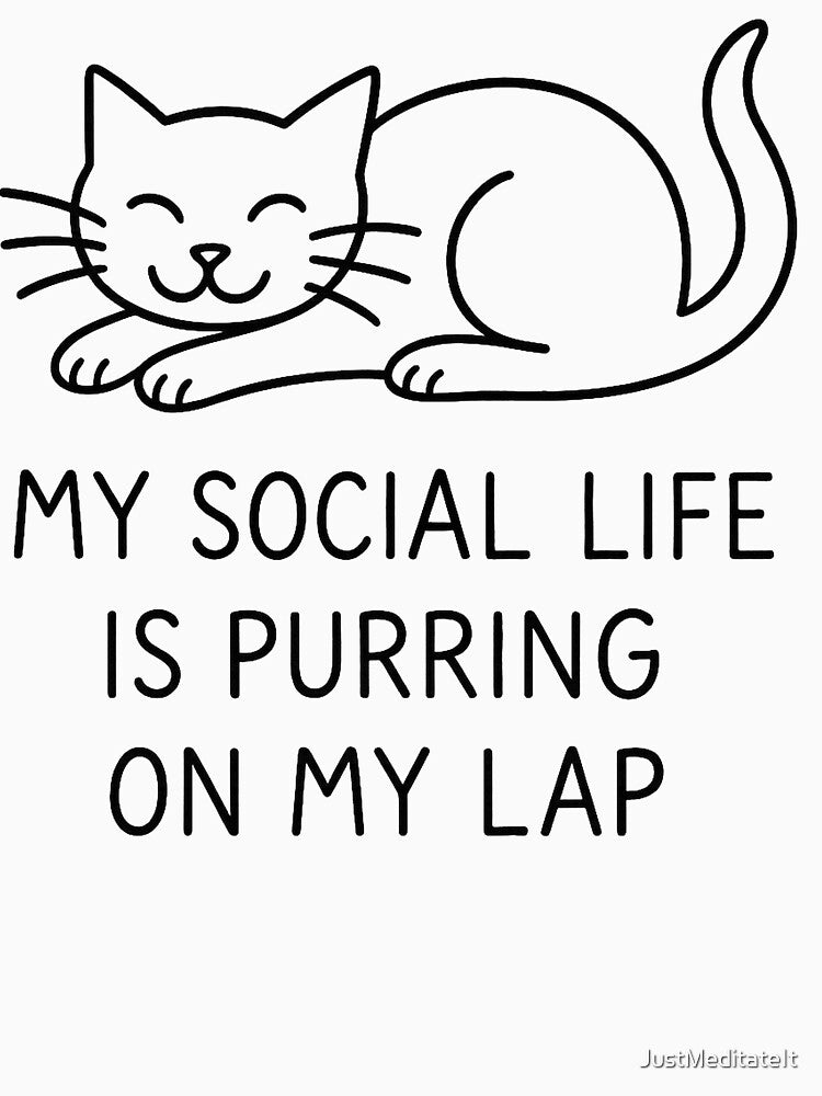 My Social Life Is Purring on My Lap – Funny Hoodie for Cozy Cat Lovers – Introvert's Perfect Gift by... (Image 3)