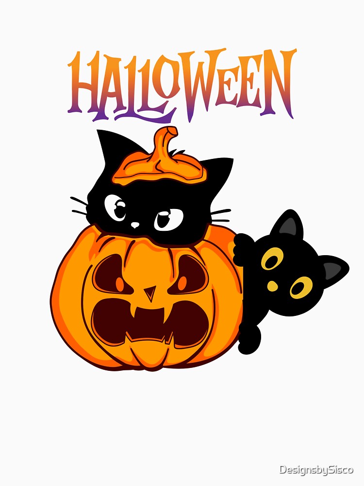 Cute and Mysterious: Black Cats on Halloween Night by DesignsbySisco T-Shirts, Hoodie, Sweatshirt | BlankRebels.com (Image 3)