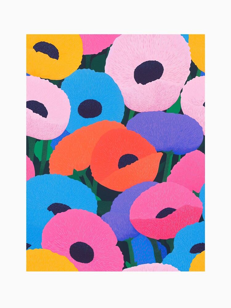 Blooming Colorful Flowers Pattern by Temuri Studio T-Shirts, Hoodie, Sweatshirt | BlankRebels.com (Image 3)
