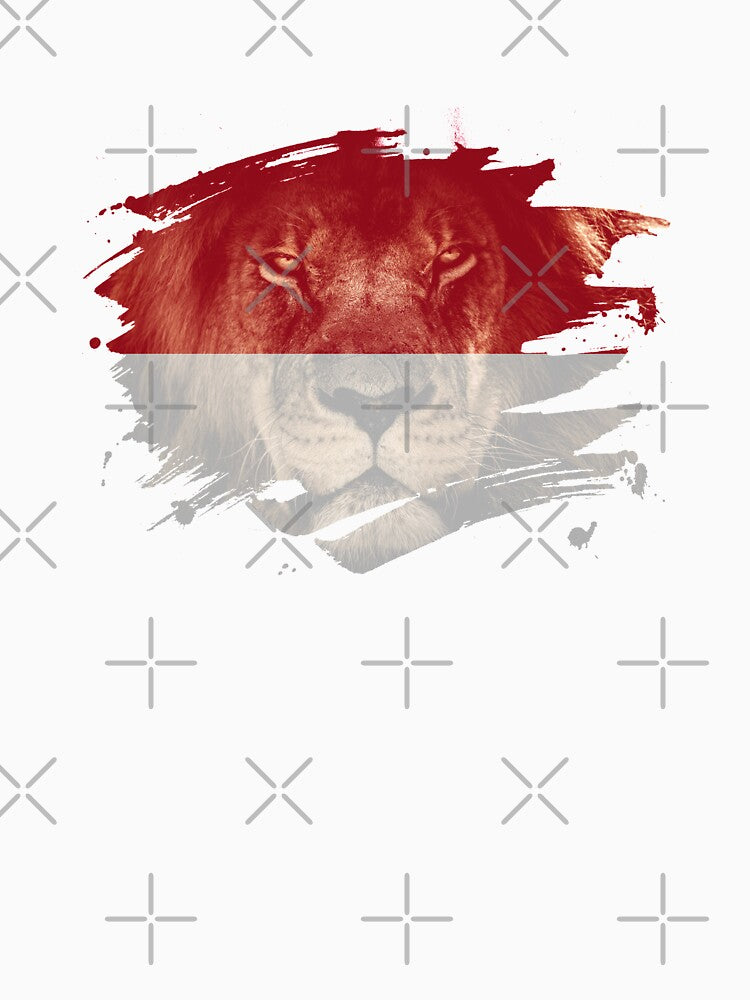Indonesia Flag & African Lion Picture by ockshirts
