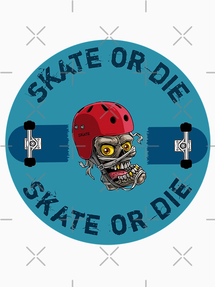 Skateboard Skate Or Die Shirts - Skull Skateboard t shirt - Skull Skateboard Hoodie - Skull Skateboard  Backpack (Image 3)