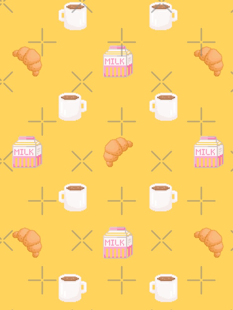 Cute Pixel Art Breakfast - Coffee, Pastry And Milk by TakoyakiTech T-Shirts, Hoodie, Sweatshirt | BlankRebels.com (Image 2)