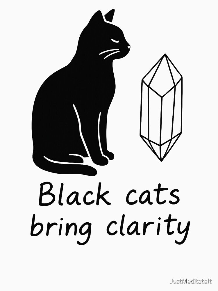 Black Cats Bring Clarity – Cozy T-shirt and Hoodie for Cat Lovers – Aesthetic Comfort Design by JustMeditateIt... (Image 3)