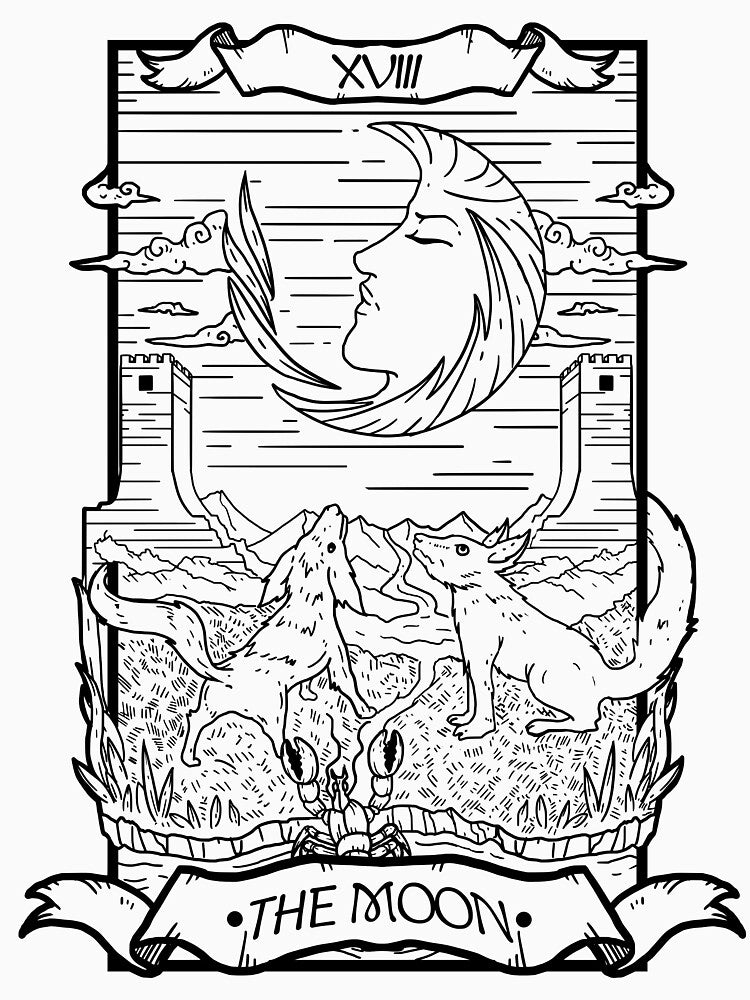 Tarot Card The Moon by Fabian Manser T-Shirts, Hoodie, Sweatshirt | BlankRebels.com (Image 3)