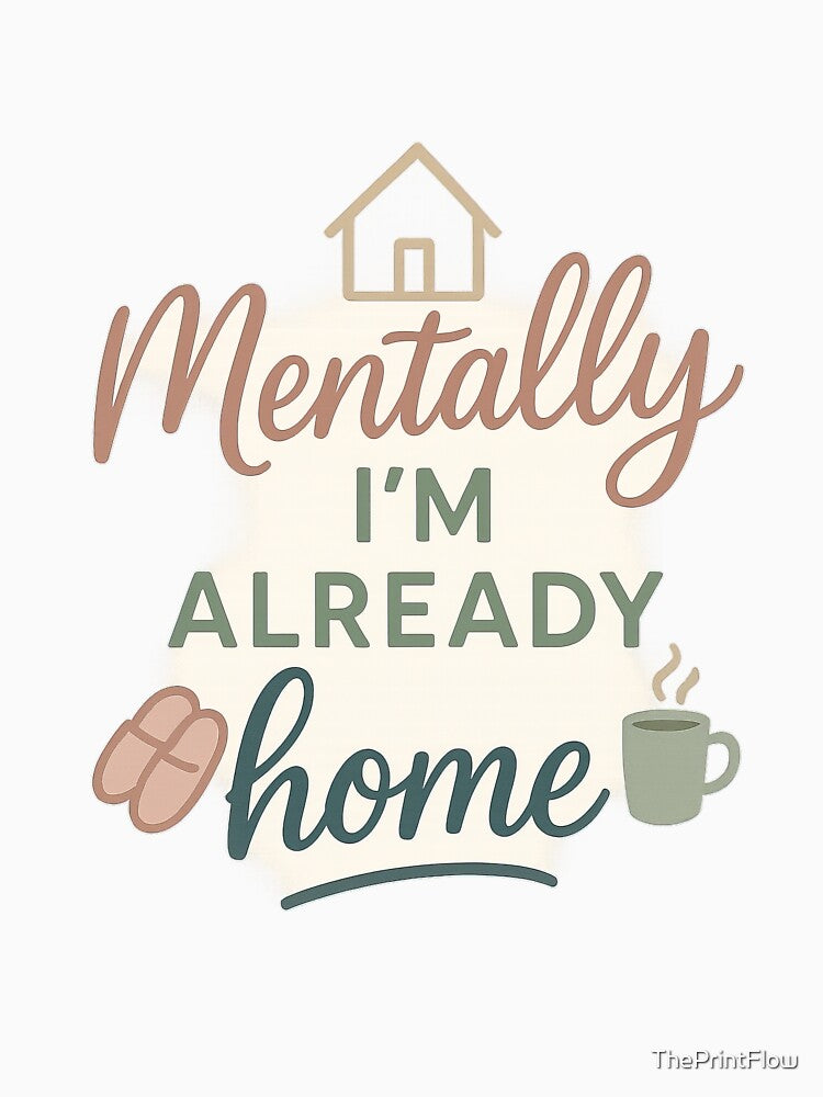 Mentally I’m Already Home - Cozy Relatable Quote Design by ThePrintFlow T-Shirts, Hoodie, Sweatshirt (Image 3)