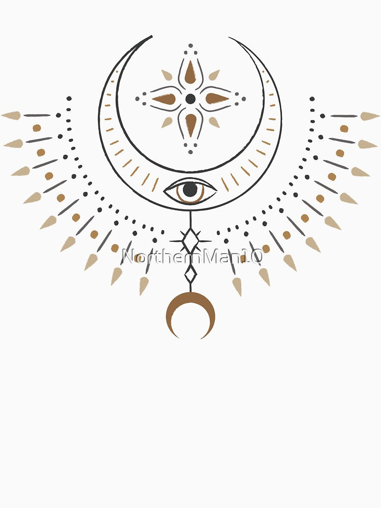 Sacred Crescent Moon Eye | Boho Celestial Symbol Design by NorthernMan10 T-Shirts, Hoodie, Sweatshirt (Image 3)