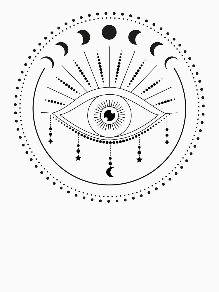 Mystic Gaze Evil Eye, Moon Phases, Cycle of Life, Rebirth, Protection by Celestial Charm Co T-Shirts, Hoodie,... (Image 3)