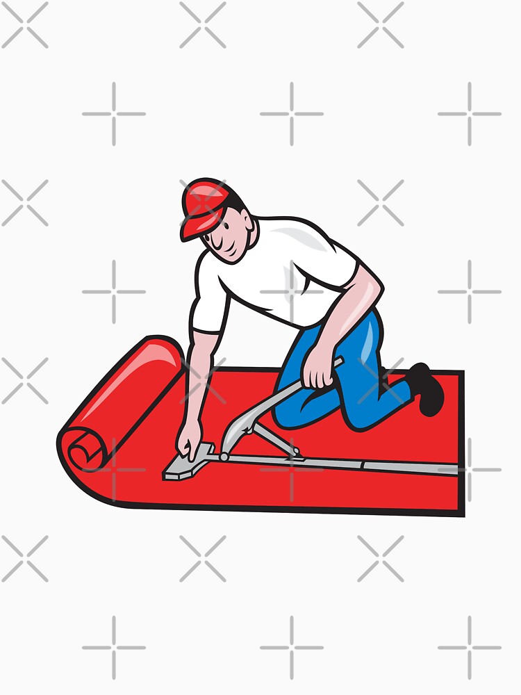 Carpet Layer Fitter Worker Cartoon by patrimonio
