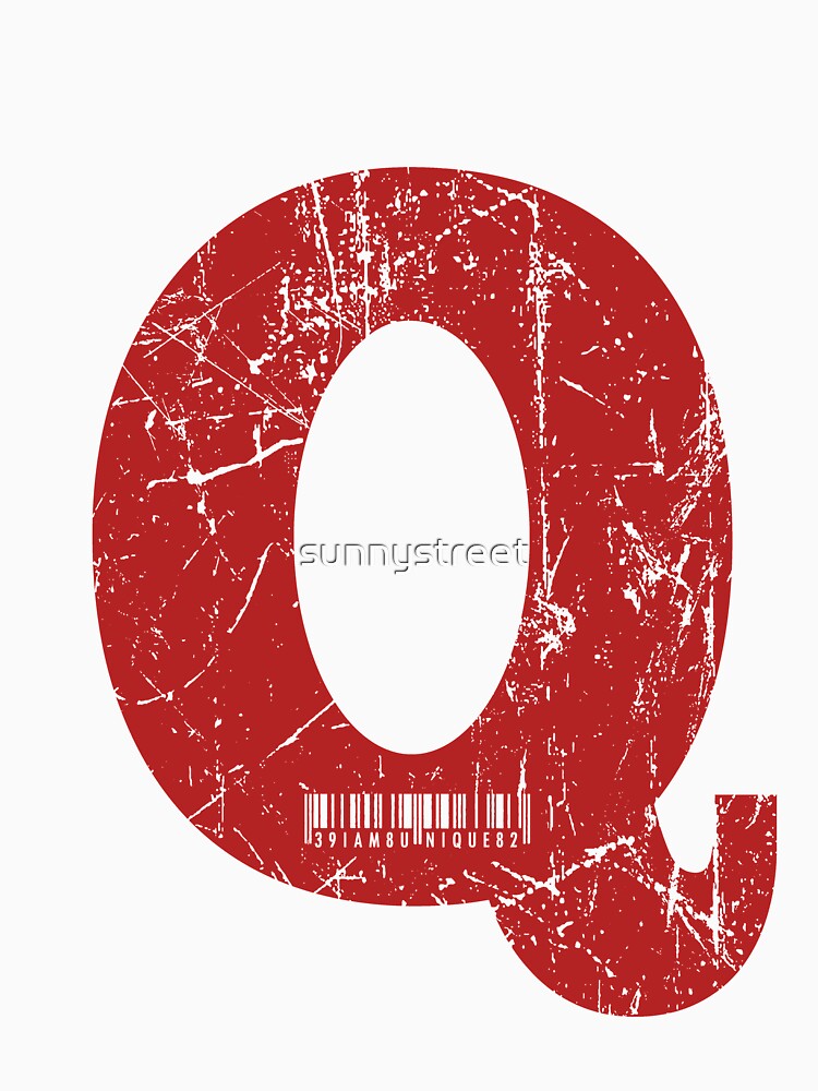 Red Grunge Monogram Letter "Q" I Am Unique by SunnyStreet T-Shirts, Hoodie, Sweatshirt | BlankRebels.com (Image 3)