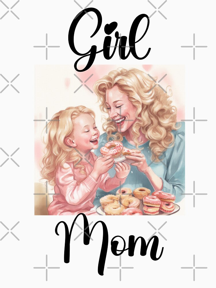 Cute Girl Mom Mother's Day T-Shirt/ Cute Girl Mom Sweatshirt/ Mothers Day Gifts/Girl Mom Apron/ Baby Shower... (Image 3)