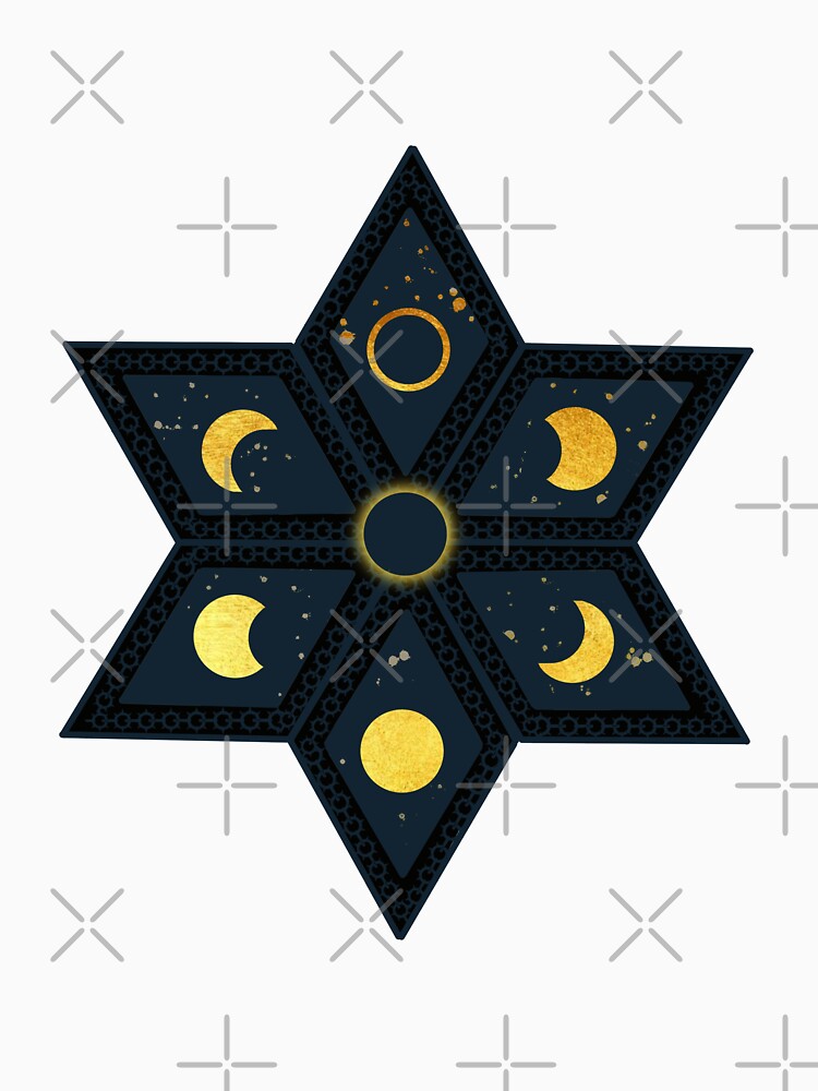 Star with golden phases of the moon by Nendo T-Shirts, Hoodie, Sweatshirt | BlankRebels.com (Image 3)