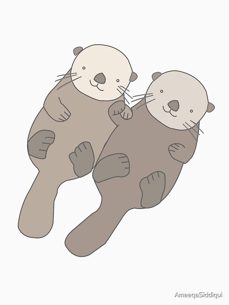Otters Holding Hands by AmeeqaSiddiqui T-Shirts, Hoodie, Sweatshirt | BlankRebels.com (Image 3)