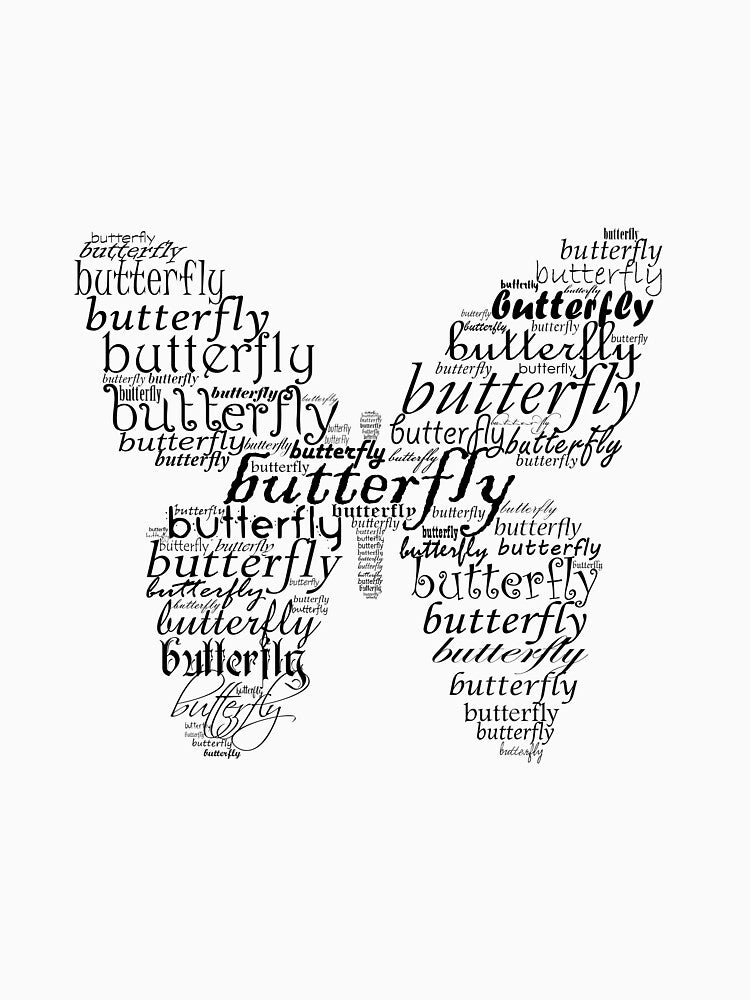 Typographic butterfly by adiosmillet T-Shirts, Hoodie, Sweatshirt | BlankRebels.com (Image 3)