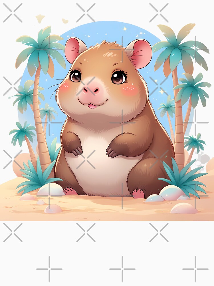 Kawaii Capybara Relaxing on the Beach by Liv Solara T-Shirts, Hoodie, Sweatshirt | BlankRebels.com (Image 3)