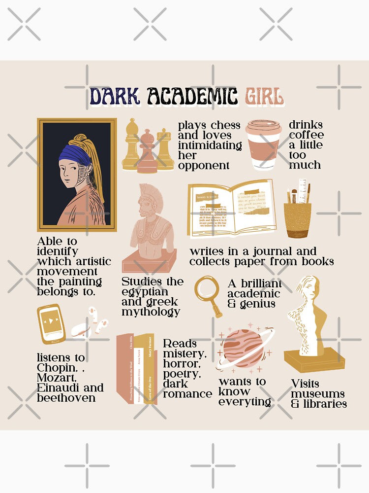 Dark academic girl - Light background by Athenasgirl T-Shirts, Hoodie, Sweatshirt | BlankRebels.com (Image 3)