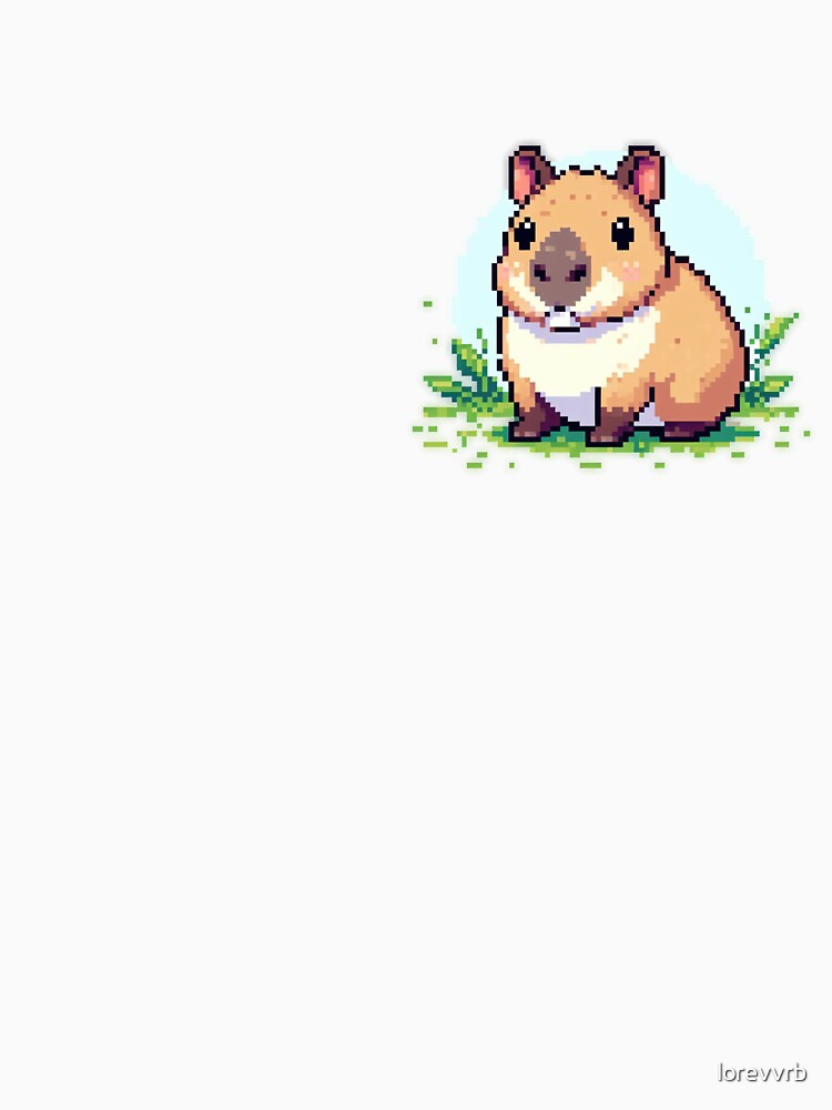 Cute capybara with leaves pixel art by Luvrr Pixels T-Shirts, Hoodie, Sweatshirt | BlankRebels.com (Image 3)