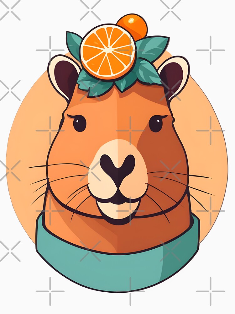Whimsical Capybara with Citrus Hat – Cute and Minimal Aesthetic Design by CrownedCanvas T-Shirts, Hoodie,... (Image 3)