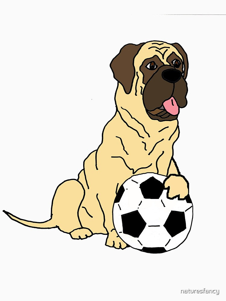 Funny English Mastiff Dog Playing Soccer by Nature's Fancy