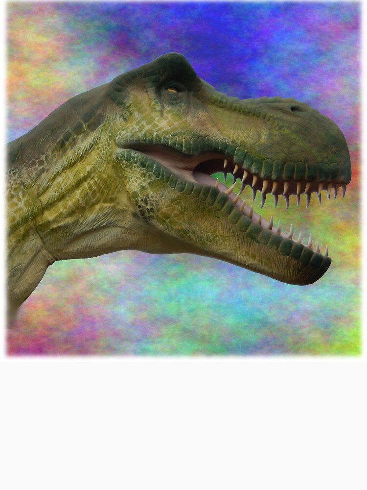Fun Life Like T-Rex Dinosaur Head Dino Design on Multi Color Background by kmcs T-Shirts, Hoodie, Sweatshirt (Image 3)